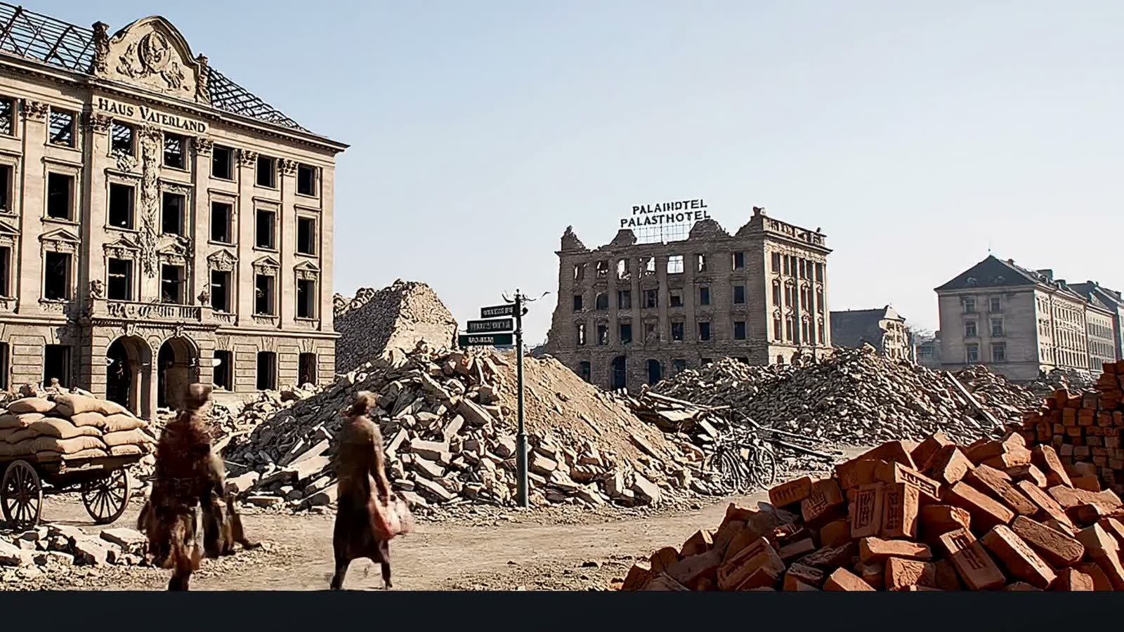Potsdamer Platz in 1946, rubble and gutted buildings